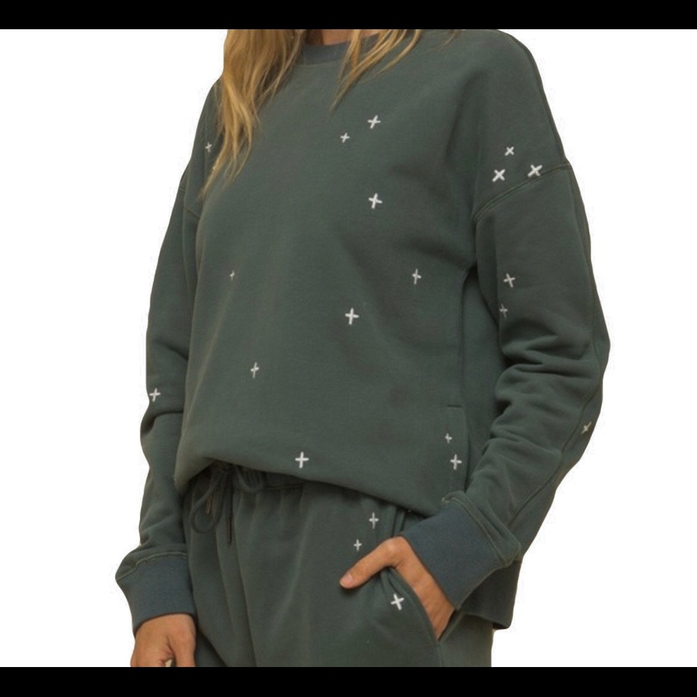 Star crew in vintage teal
